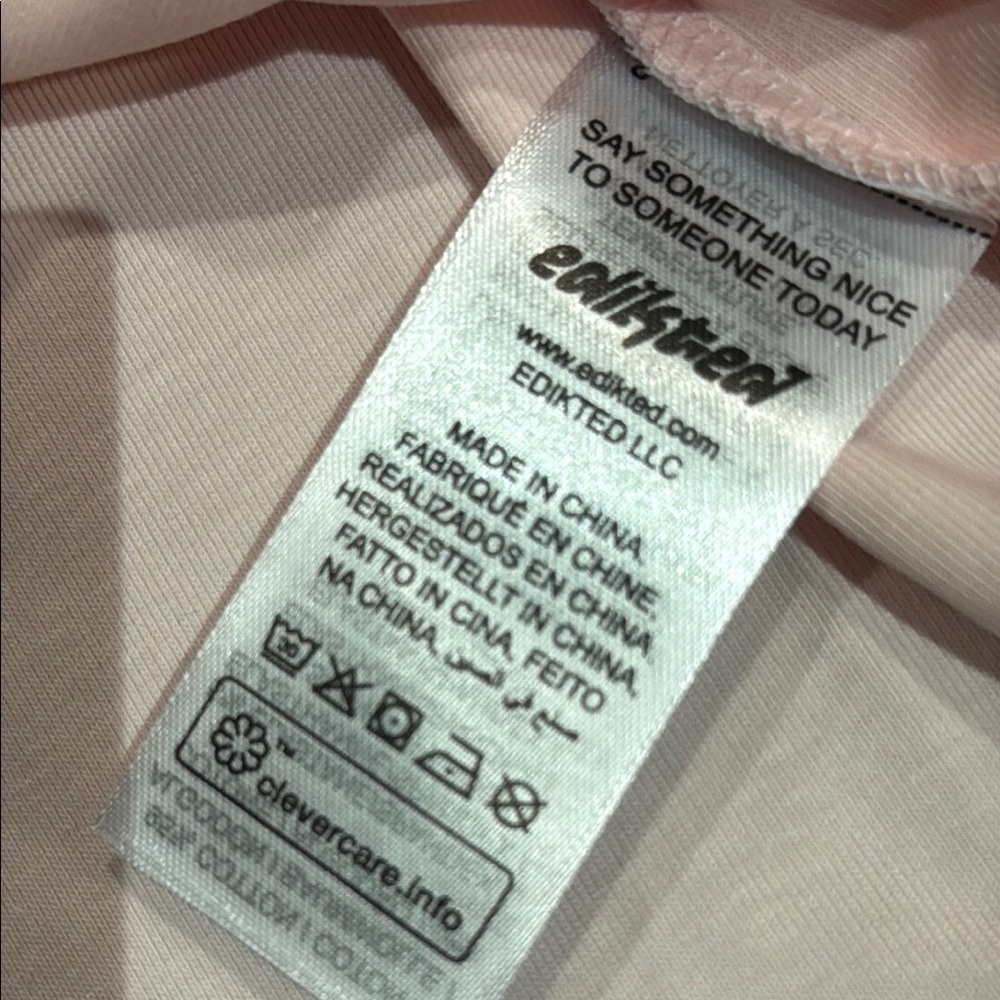Edikted Long Sleeve light Pink Shirt NWT - Picture 6 of 6